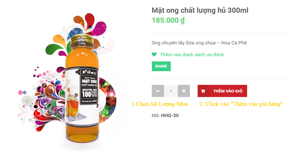 Mật ong chất lượng hủ 300ml